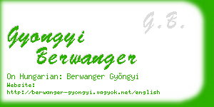 gyongyi berwanger business card