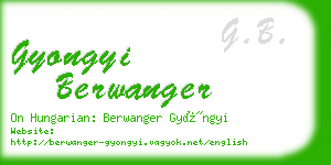gyongyi berwanger business card